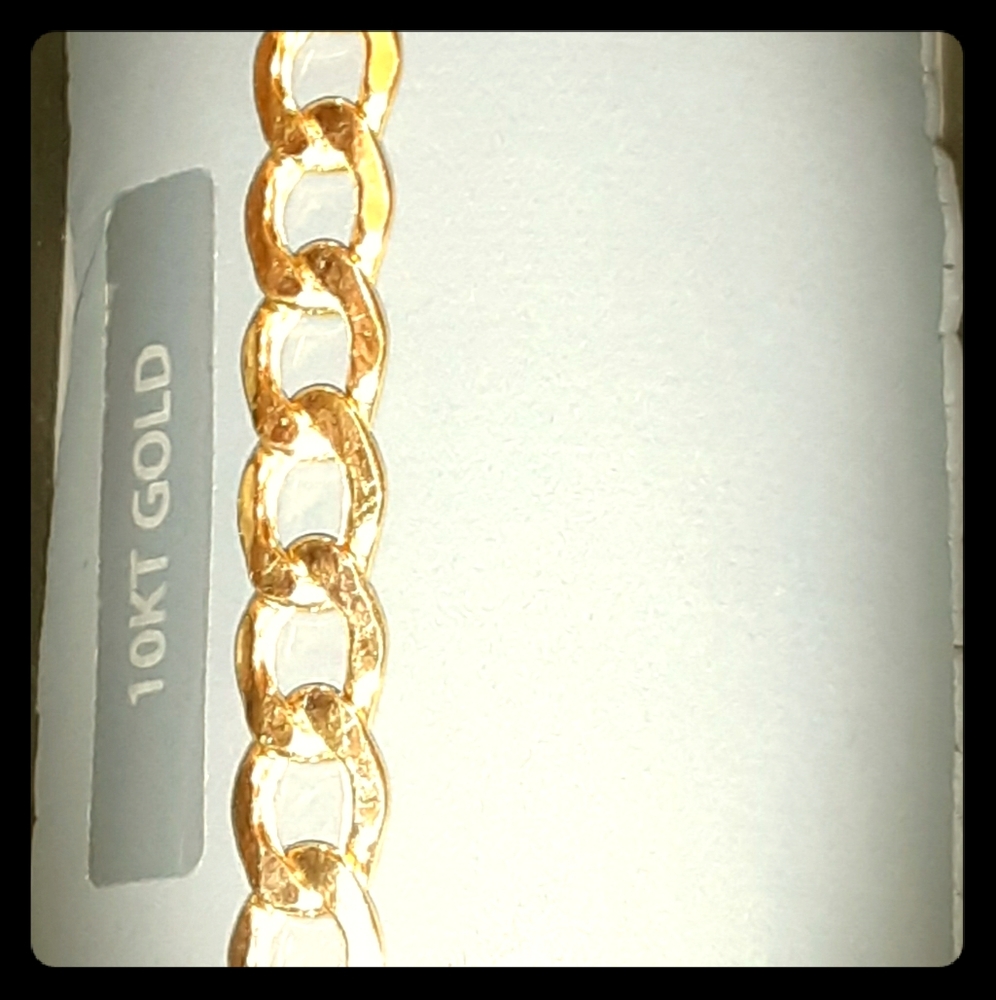 10kt yellow gold hollow CURB link bracelet